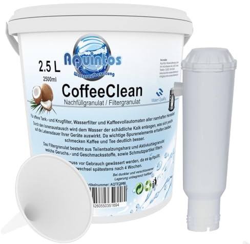 Filtergranulat für Melitta Wasserfilter Ersatz für Melitta PRO AQUA Filterpatrone - ReFill - Nachfüllset von Aquintos passend für Melitta (2,5 Liter Nachfüllset)
