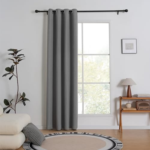 Tenger Home 100% Blickdichte Schiebevorhänge Verdunkelungsvorhang, Vorhänge mit Ösen Gardinen Leinenoptik Thermovorhang Hitzeschutz für Schlafzimmer Wohnzimmer 1 Stück (120x225 cm)