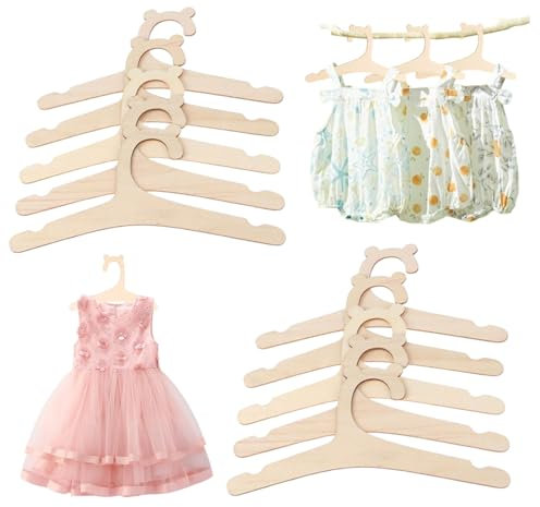 HJYDGJ 10 Stück Holz Baby Kinderkleiderbügel Baby Kleiderbügel Kleiderbügel Babykleidung BüGel für Kleidung, Hosen Holzbügel für Kinderkleiderbügel rutschfest Babykleiderbügel - Bär Kleiderbügel