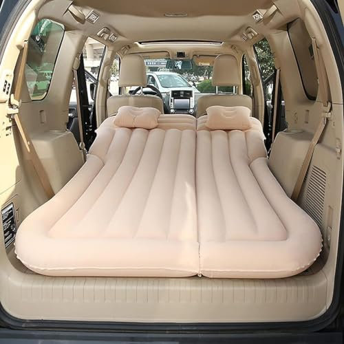 TUBIC Auto Matratze Aufblasbare für Mercedes Benz E Class Coupe 2009-2016 Tragbar Dickere Rücksitz Kofferraum Reisen Luftkissen Reise Campingzubehör,E-beige 02