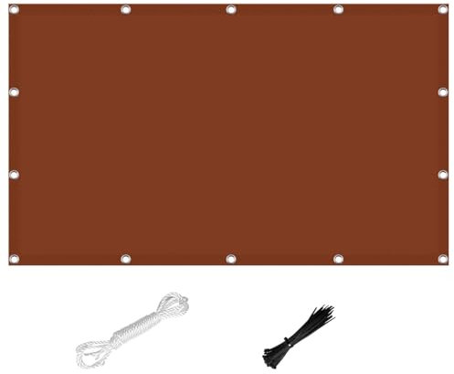 Sonnensegel inkl Befestigungsseile 2.3 x 10 m Windschutz Wasserabweisend UV Schutz Wetterbeständig Sonnensegel mit Ösen Ohne Bohren für Balkon Terrasse Garten, Rostrot