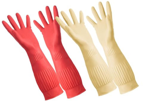 HONMEET 2paare Spülhandschuhe Wiederverwendbar Für Küche Und Haushalt Und Langlebig Zum Geschirrspülen Reinigen Und Wäschewaschen