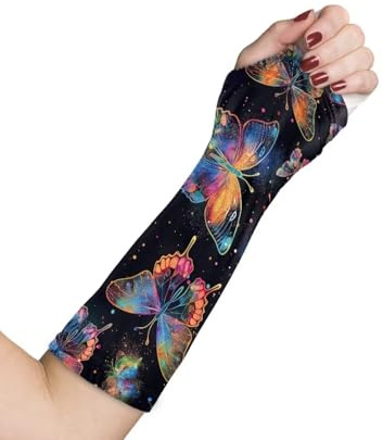 Gomyblomy Butterfly Arm Cast Cover Short Cast Covers Protector Arm Sling Sleeve Decorative Arm Plaster Cover Removable Washable Arm Wrist Elbow Protection Cover for Women