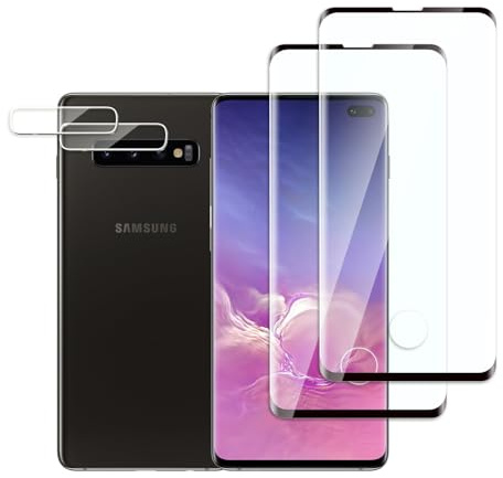 QZJinch 2+2 Stück,Panzer Schutz Glas für SamsungGalaxy S10,3D-Vollabdeckung,9H-Härte,Anti-Öl,Anti-Fingerabdruck,HD Schutzglas,Bläschenfrei，High Sensitivity,Fingerabdruck-ID Unterstützen