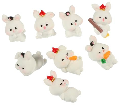 ABOOFAN 24 Stück Hasenfiguren Im Querformat Hasen Kuchenaufsatz Mini Tierfiguren Hübsche Tierornamente Miniaturen Schmücken Feengarten Kaninchen Miniaturfiguren Minifiguren