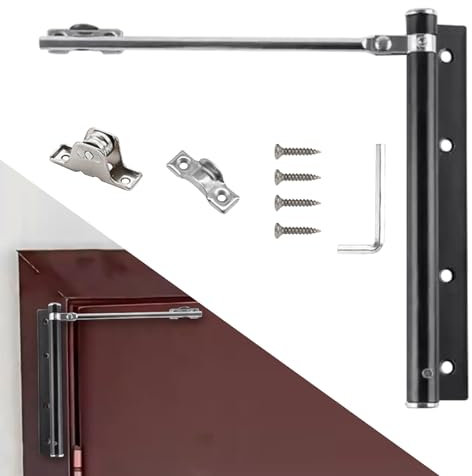 KUBDPQOR Automatischer Türschließer für Zimmertür, Fliegengittertür und Gartentor – Keine Bohrarbeiten notwendig! Perfekt für Holz- und Aluminiumtüren