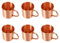 Mauedest 6 tazas de cobre puro sólido liso sin forro interior para cóctel, café, cerveza, leche, agua