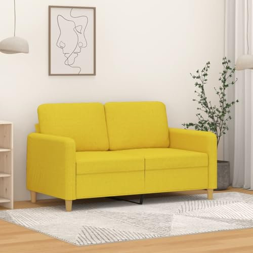 Xichuzi 2-Sitzer-Sofa Hellgelb 120 cm Stoff, Loungesofa, Sofas & Couches, Relaxsofa, Couch für Wohnzimmer, 359475