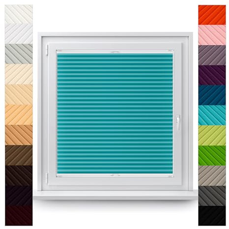 Concept Blinds CUSTOM Pleated Shades - Made to Measure - 40-200cm Wide, 20-260cm High - Premium Window and Door Coverage - Installation With Drilling - Pleated Blinds