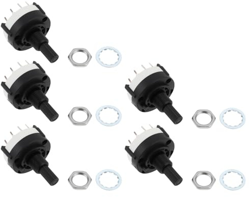 OTOTEC 5 Stück Drehschalter 26 X 38 Mm Stufenschalter 0,3 A 125 – 250 V für Leiterplattenmontage (2-polig 6-Wege)