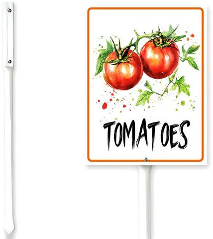 Horienteeon Panneau de jardin en aluminium avec piquet pour jardin, légumes, fruits, plantes - Pour cour, herbes, quartier, rue, maison, ferme, jardin, porche, extérieur, pelouse, 20,3 x 30,5 cm