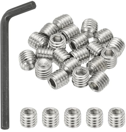 PATIKIL Madenschrauben 3/8-16x3/8 UNC Grobgewinde Innensechskant 20 Stück | Gewindestifte Set mit Schraubendreher für Türklinken Halterung Möbel Lampen Wasserhahn Reparatur