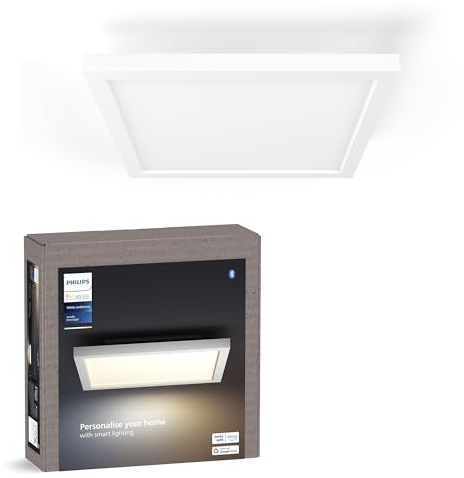 Philips Hue White Ambiance Aurelle smarte LED Panelleuchte, 30x30cm, Innenbeleuchtung, Smart Home Deckenleuchte für Schlafzimmer/Wohnzimmer, neue Generation, weiß