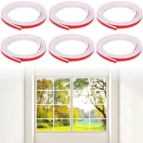 yeeplant 6 Stück Fensterleisten für selbstgemachte Gitterdekoration, 100 m, abziehbar und haftend, zuschneidbare Zierleisten für Fenster- und Türrahmen