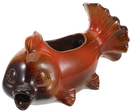 Toyvian Statue de Poisson Koi : Sculpture de Carpe en céramique - Fontaine décorative pour Bassin et Fontaine d'extérieur - Décoration de Jardin, Patio, Paysage, Cour, Style