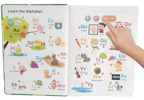 Libro de Aprendizaje Interactivo para niños – Diccionario Inglés Hablando Juguetes con Libro de para Bebés, Preescolares Y Niñas | Entrenamiento de Idiomas, Educación de la Infancia