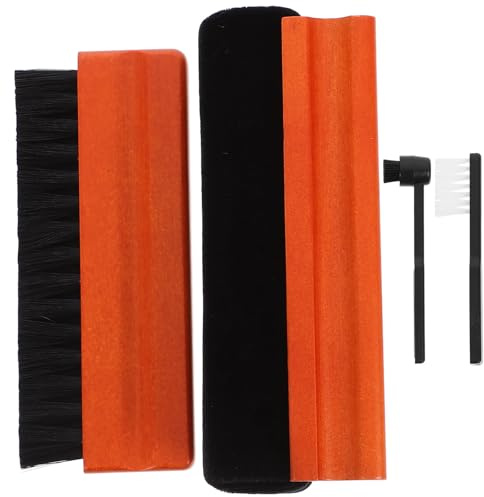 Zerodeko Kit de Nettoyage pour Platine Vinyle et Lecteur CD/DVD Brosse Douce en Bois et Éponge Entretien Délicat Nettoyage Complet