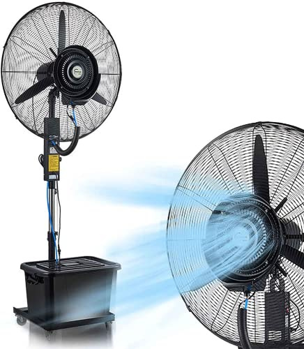 YDkjwjw Ventilador nebulizador industrial - Tanque de 42L - Oscilación 90° - Ventilador de pie profesional para uso comercial en interiores y exteriores