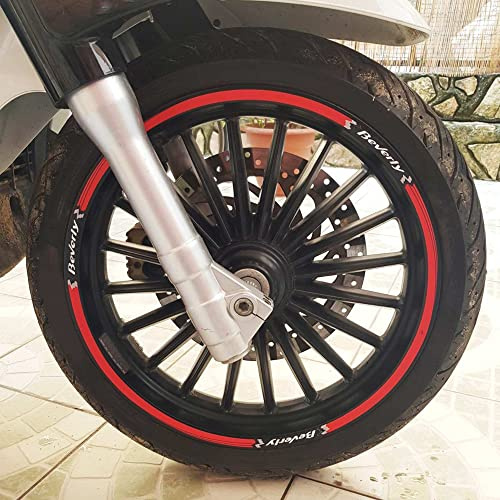 labelbike Adesivi Moto Cerchi Ruote Compatibile con Piaggio | Beverly, Strisce, Ruote, Tuning Kit, Decorazione, Rosso