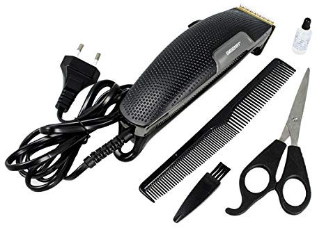 GEMEI GM-806 Tagliacapelli Professionale Con Filo 170cm Lama Titanio Forbici Pettine Inclusi
