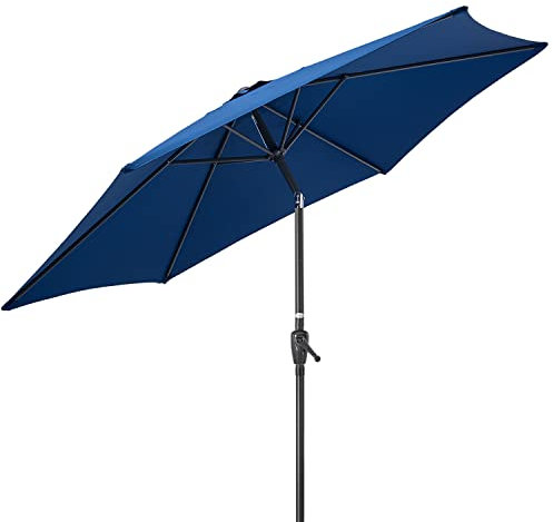 CHRISTOW Tilting Garden Parasol Umbrella UV Protective Polyester Canopy With Crank Handle