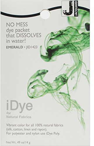 Jacquard iDye Smaragd Stoff Farbstoff für Textilien aus Naturfasern, 14g Keine Unordnung Packung