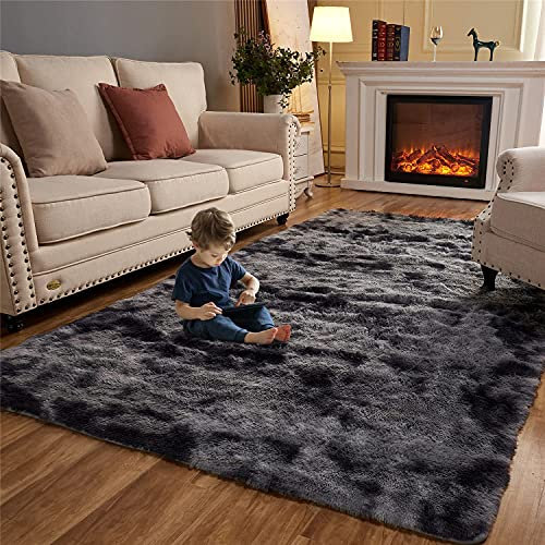 BOLUXIU Alfombra De Pelo Largo para Sala De Estar - Alfombras Peludas y Esponjosas Modernas para Sala De Estar, Comedor, Habitación De Niños, Dormitorio Talla