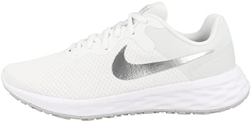 Nike Revolution 6, Scarpe de Gimnastica Donna, Bianco White Metallic Silver Pure Platinum, 36 EU