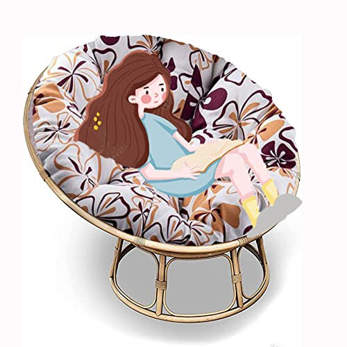 SRHWBF Papasan-Kissen Papasansessel Kissen Papasan-Sitzkissen Stuhlkissen Für Innen Balkon Draus Schaukelstuhlkissen (NUR Kissen) (F14 Ø140cm/55.1 in)