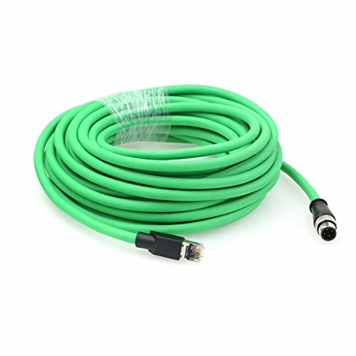HangTon M12 4-stifts D-kodad till RJ45 Ethernet-kabel för sjuk datalogic sensor streckkodsläsare skanner Cat5e nätverk PoE Power 20 m