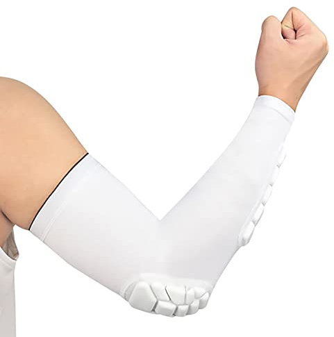 Hotfiary 2 Pack Coderas Acolchadas para Jóvenes y Adultos, Coderas de Baloncesto y Voleibol con Almohadillas Antichoque, Soporte de Protección de Compresión para Antebrazo y Codo