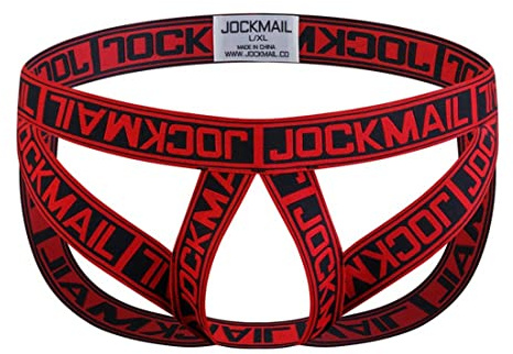 JOCKMAIL Sous-vêtements suspensoir pour hommes Jock Strap Super Extensible Support Athlétique Sous-vêtements de Sport pour Hommes Slip Suspensoir, Rouge, L-XL