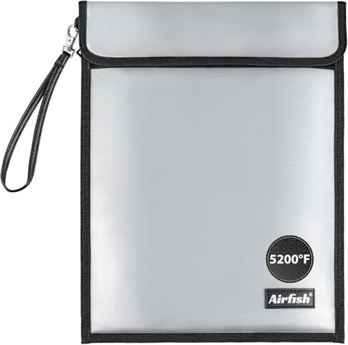 Bolsa Grande Ignífuga para Documentos con Cremallera Impermeable y Hermético más Ancho, 15 x 11 sin ltchy con Revestimiento de Silicona para Archivos,Joyas y Objetos de Valor