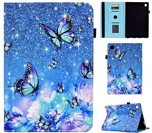 Vaitasy Hülle Huawei Mediapad M5 Lite 10 10,1 Zoll 2018, Weiche TPU Cover mit Pencil Stifthalter Schutzhülle für Huawei Mediapad M5 Lite 10.1 - Schmetterling