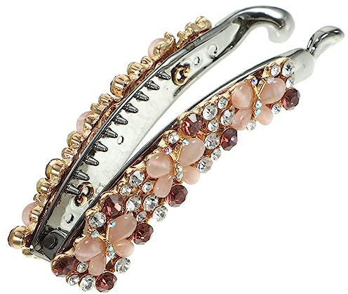 Beatifufu Strass Bananenclip Für Frauen 3.35X0.79X0.79 Zoll Glänzende Haarklammer Mit Funkelnden Steinen Für Feines Haar Party Alltag Frisur Sicherer Halt