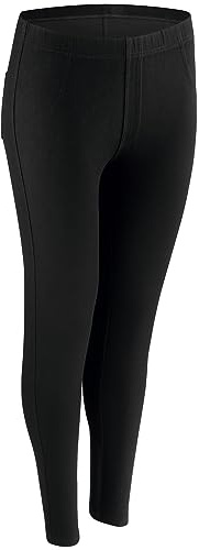 Nur Die Treggings in Jeans-Look Relax & Go Stretch mit Taschen Komfortbund Skinny Fit, Leggings Donna, Schwarz, S