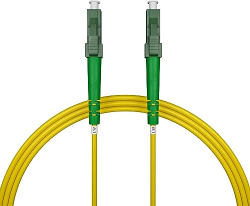 nexinex - 3m Glasfaserkabel LC/APC auf LC/APC Patchkabel | Kompatibel mit Telekom, Vodafone, 1&1, Fritzbox, etc. | LWL Simplex Singlemode OS2 FTTH Glasfaser Lichtwellenleiter Kabel