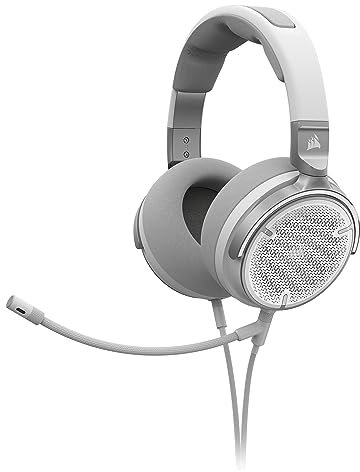 Corsair VIRTUOSO PRO Wired Open Back Gaming Headset - Detachable Uni-Directional Microphone - 50mm Graphene Drivers - 20Hz-40 kHz Frequency Reponse - White