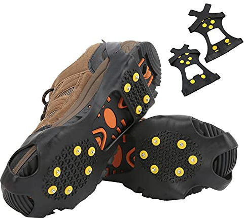 Gavigain Anti-Rutsch-Spikes Für Schuhe, Kletterausrüstung Und Zubehör, 10 Stahlzähne, Steigeisen Für Outdoor-Schneeklettern, Bergsteigen, Anti-Rutsch-Spikes Für Schuhe(L号)