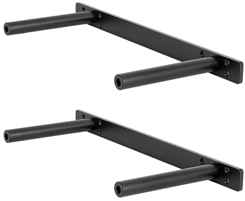 Firmetal Floating Shelf Bracket ,Hidden Shelf Brackets (2 Pcs Additional Brackets 16 Inch -NO Kits), Matte Black