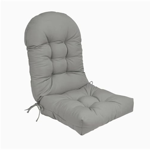 Coussin de Chaise Adirondack à Dos Haut, Coussin de Chaise à Bascule imperméable, Coussins de Patio pour Meubles d'extérieur,Light Gray