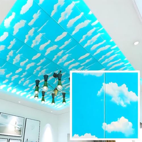 HAILM Panneaux Muraux 3D XPE Revetement Mural À Décoller Et À Coller, 27,6 X 27,6 Panneau Mural Decoratif, Parement Mural Exterieur pour Chambre À Coucher, Salon Décoration, Bleu,30pcs