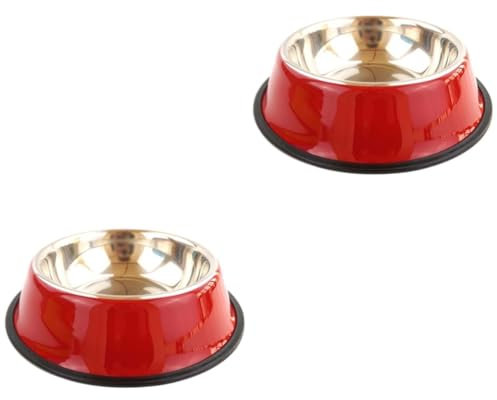 Supvox 2stücke Rutschfester Hundenapf Und Katzennapf Anti-überlauf Design Leicht Zu Reinigen Für Haustiere Rot