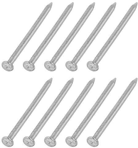 sourcing map 300Pcs Small Hardware Nails, 1.3 x 20mm Carbon Steel Round Head Nail Common Finishing Nail for Household Woodworking Picture Hanging DIY Projects, Silver Grey
