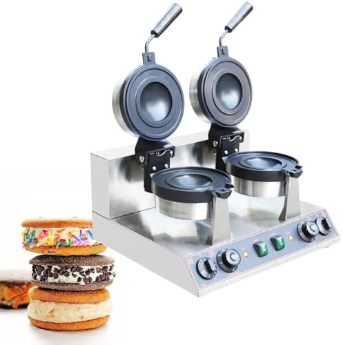 Burger Waffle Maker Machine, U/F/O Burger Maker, Ice Cream Filling Waffle Maker, Hamburger Waffle Maker Sandwich Press, Household Or Commercial,1300W/2600W,Double