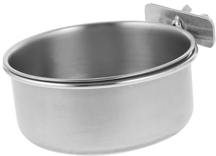 YARNOW 2pcs Parrot Feeding Dish Pet Food Water Bowl Stainless Steel Coop Cup Easy Install Bird Bowl