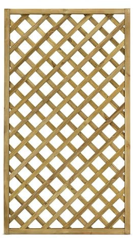 TheGoodGarden Grillé en Bois en Maille Diagonale Gaia 90 x 180 cm, Couleur Naturelle imprégnée en Autoclave