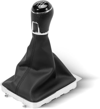 Anlseiod 6 Gang Schaltknauf + Schalthebelmanschette + Ring Rahmen Naht für Passat B6,passat 6 2005-2010,Passat（Q4）2005 Schwarz Schaltsack Kit