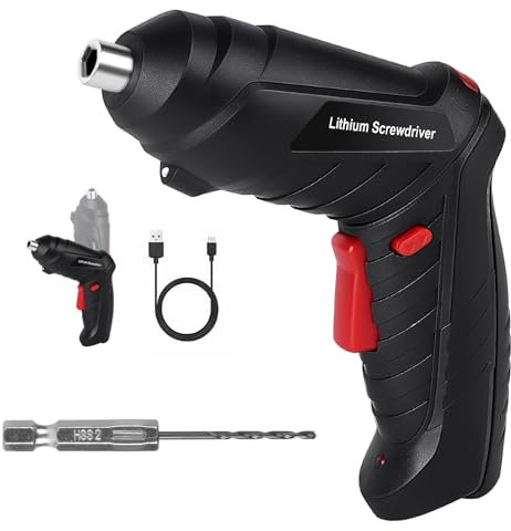 Flintronic Electric Screwdriver Cordless, Portable Cordless Screwdriver Bits Set, 3.5N·m Max Torque Rechargeable Power Drill Driver, with USB Cable LED Light for Home Office DIY Tools