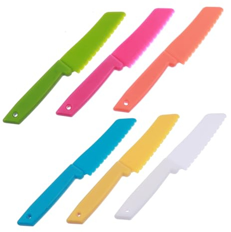 Cabilock 6 Piezas Cuchillo para Tartas Infantiles De Plástico Cortadores De Postre para Fiesta Herramientas para Cortar Postres Accesorios para Tartas Útiles para Cortar Bizcochos